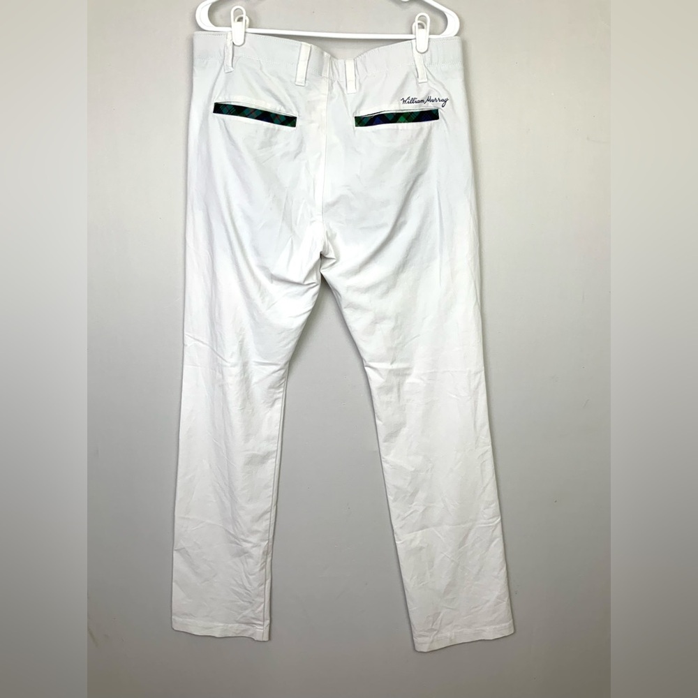 William Murray Sz 34 (36x32) White Straight Fit Tech Performance Golf Pants